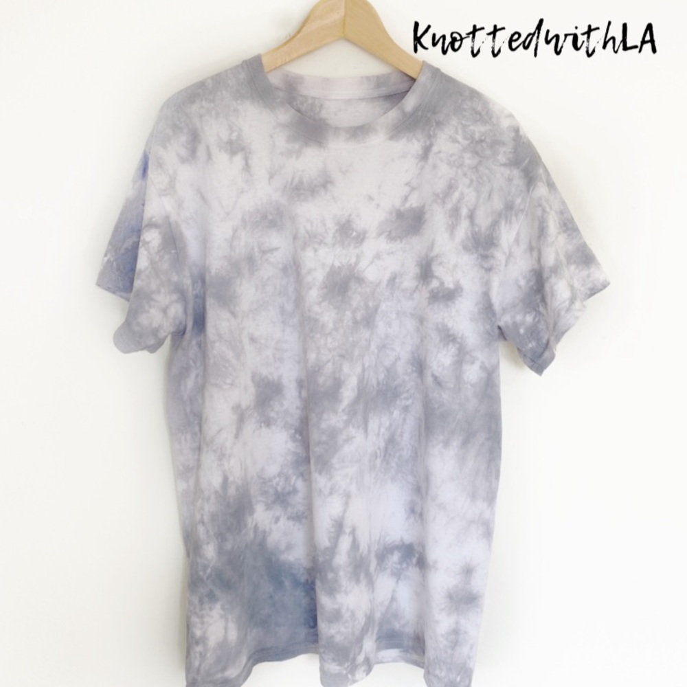 Grey blue tie dye oversized tee tshirt